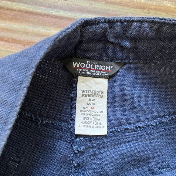 Woolrich Textured Cotton Casual Hiking Shorts #3502 Lapis Blue High Rise - Picture 3 of 4
